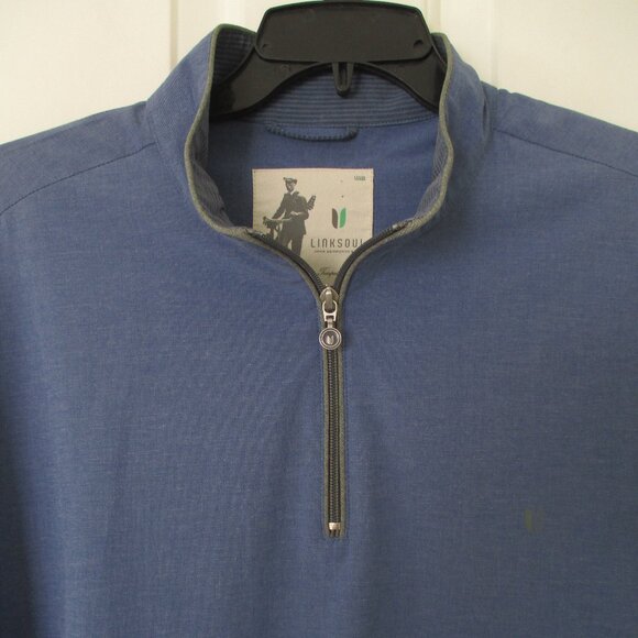 Ashworth Link Soul Mens L/S Denim Blue 1/4 Zip Golf Windshirt - Size XXL - Picture 2 of 2